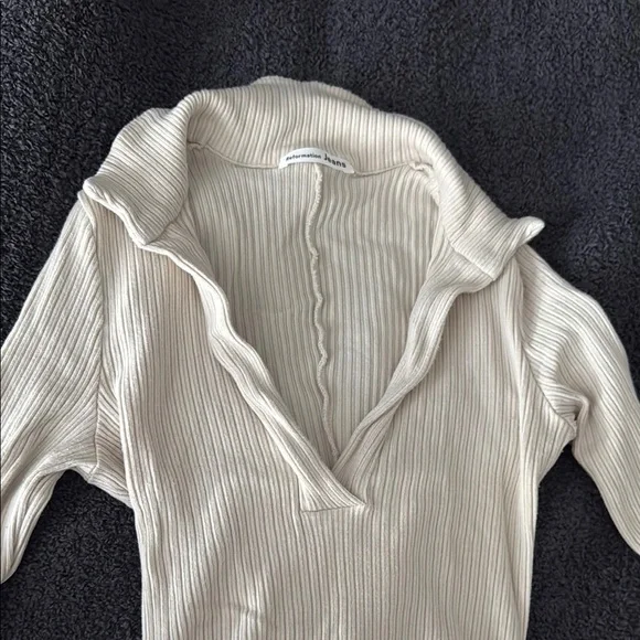 Reformation Ribbed Cream Bodysuit - Picture 5 of 8